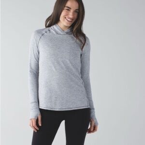 LULULEMON Warm Your Core Striped Heathered Slate White Size 4